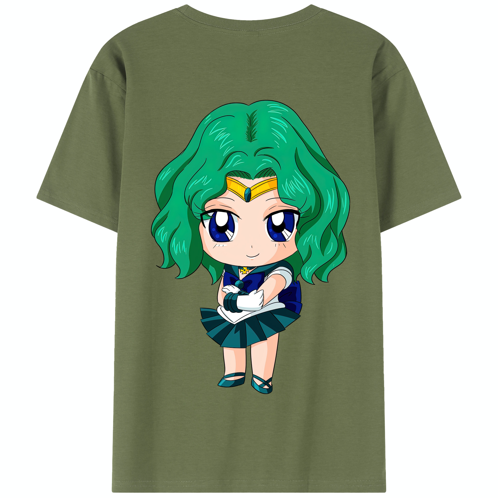 （画像用） 美少女戦士セーラームーン 海王 みちる（かいおう みちる） Sailor Moon Kaiou Michiru 綿100％半袖Tシャツ（背面プリント）